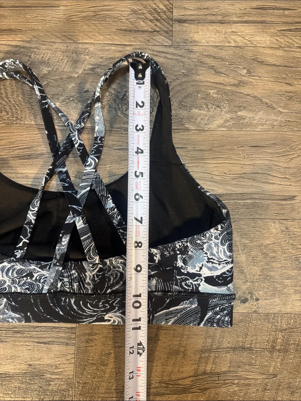 Lululemon Blue and White Swirl Sports Bra - Size 8